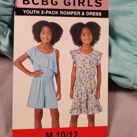 BCBGirls Other - BCBG Girls 2-Pack Romper and Dress M (10/12) Aruba Blue NWT